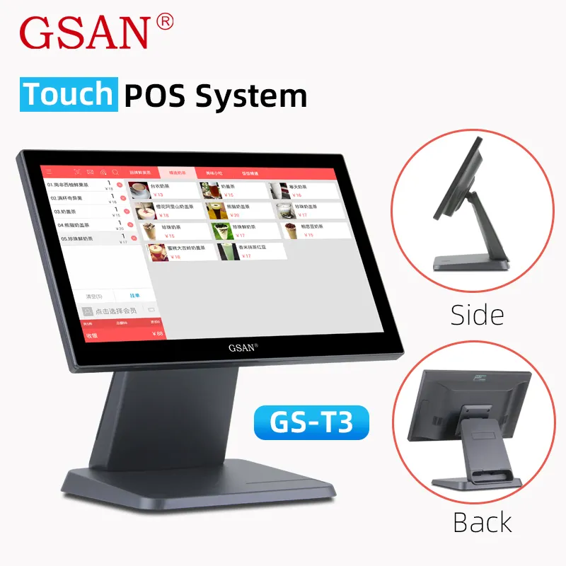 GS-T3 Restaurant Einzelhandelskassierer Maschine in einem Touchscreen-POS-System