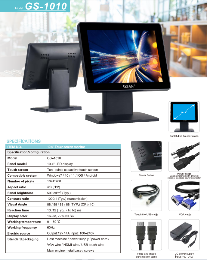 10.4 Touchscreen -Monitor