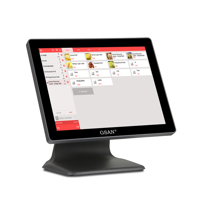 GS-A2 Hochwertiges Stempel Aluminium 15 '' Touchscreen POS-Terminal