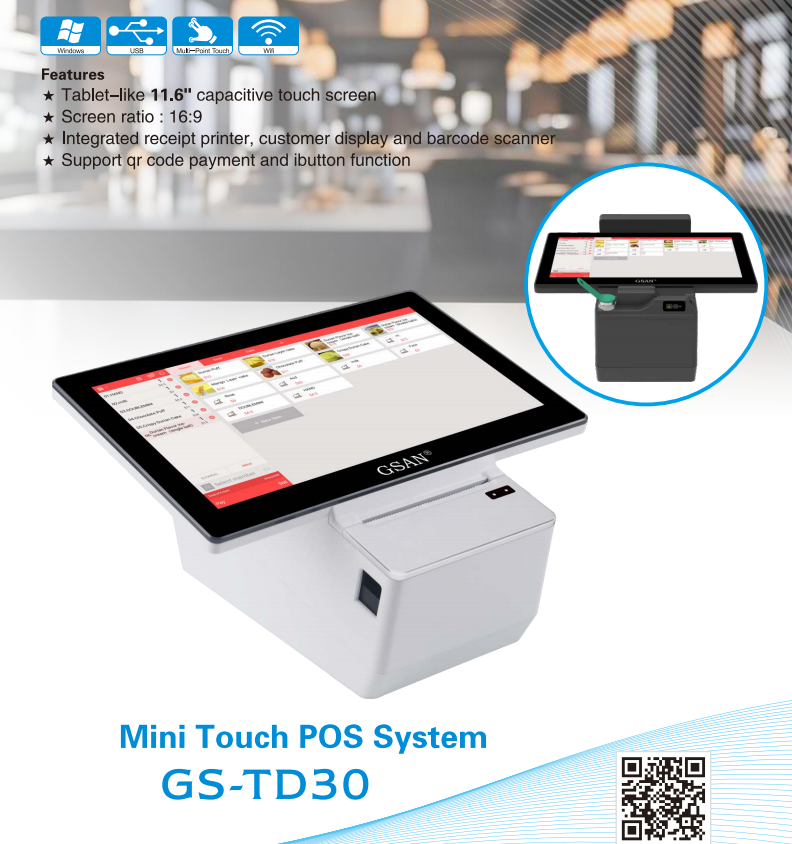 Funktionen des TD30 Touchscreen-Kassensystems