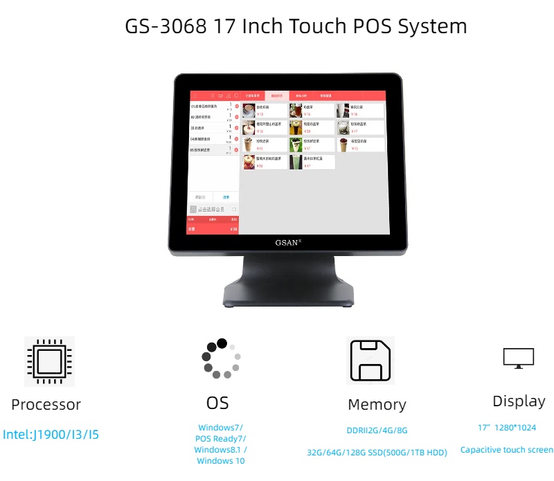 3068 Parameter des Touchscreen-Kassensystems