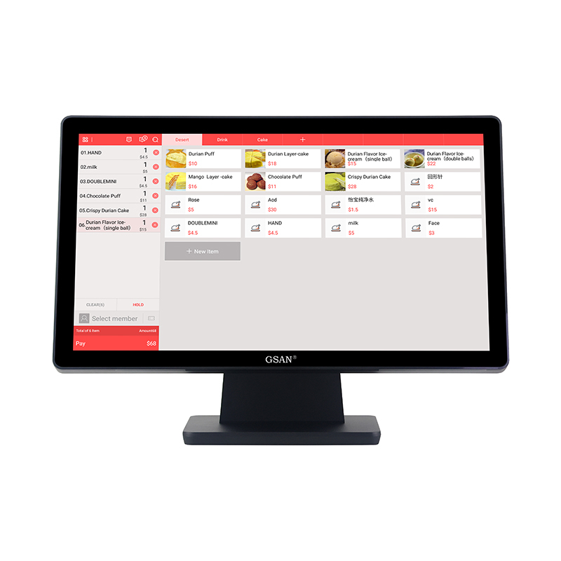 GS-2105 Industrial Grade Flat Kapazitive Touchscreen-Monitor 21,5 Zoll POS Monitor Einzelhandels-Boutique Verwendung