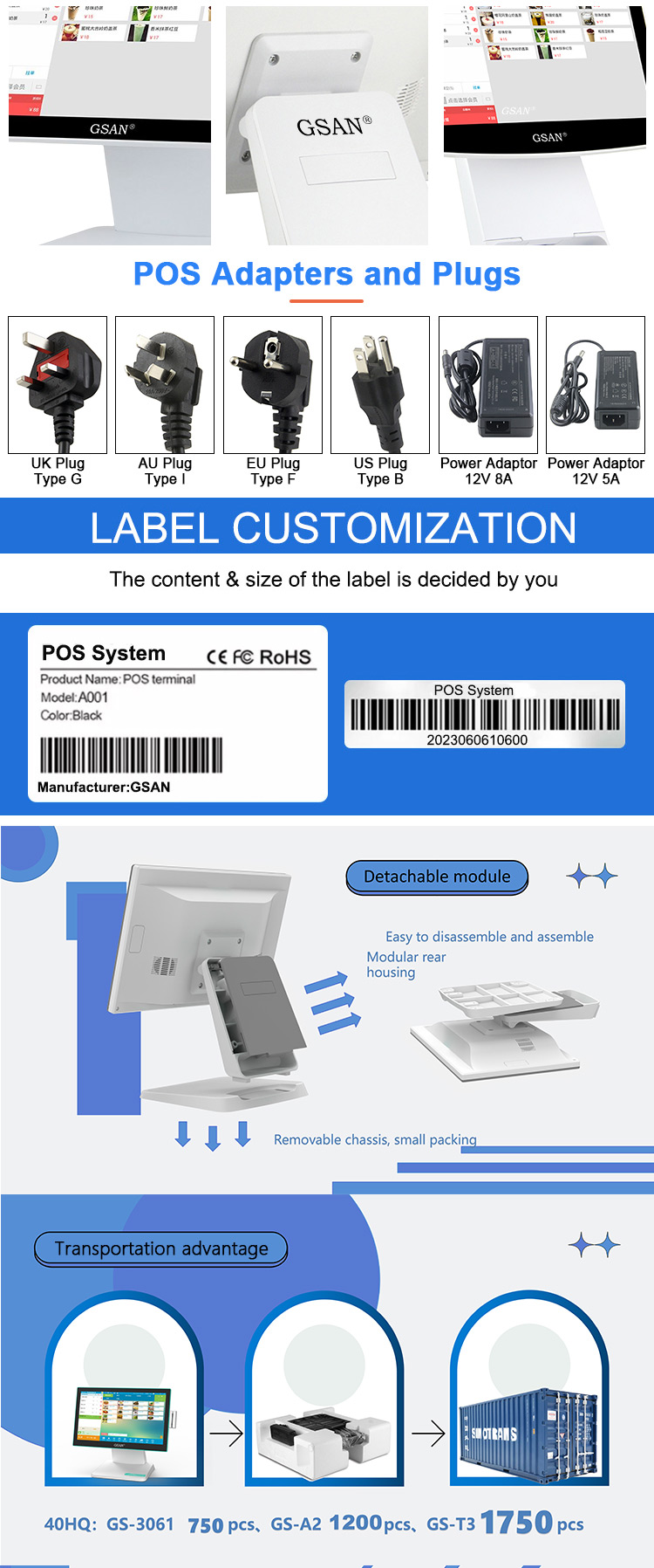 -POS -Adaptern und -Popfen