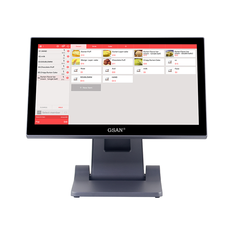 GS-T2 Maßgeschneidertes faltbares 15,6-Zoll-Kassensystem-Terminal mit Touchscreen für die Bar