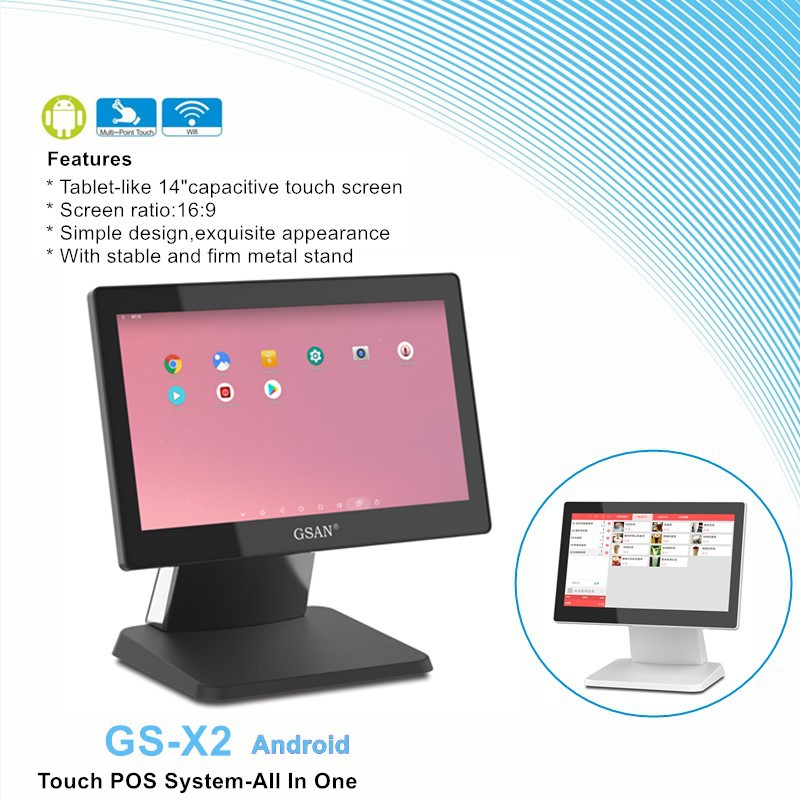 GS-X2 14-Zoll-Android-System in einem Touchscreen-POS-Terminal für Supermarkt