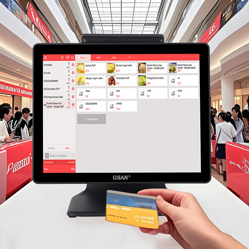 GS-A3 15 Zoll Touchscreen Pos Systems Barzahlungspc für Einzelhandelsgeschäfte